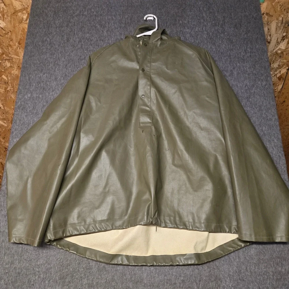 Vintage 1940s USN N-2 Rain Parka Jacket Anorak Smock Scovill Gripper Large
